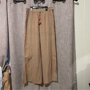 Lovestitch Multicolor Striped Women's Wide Leg Lightweight Pants, L